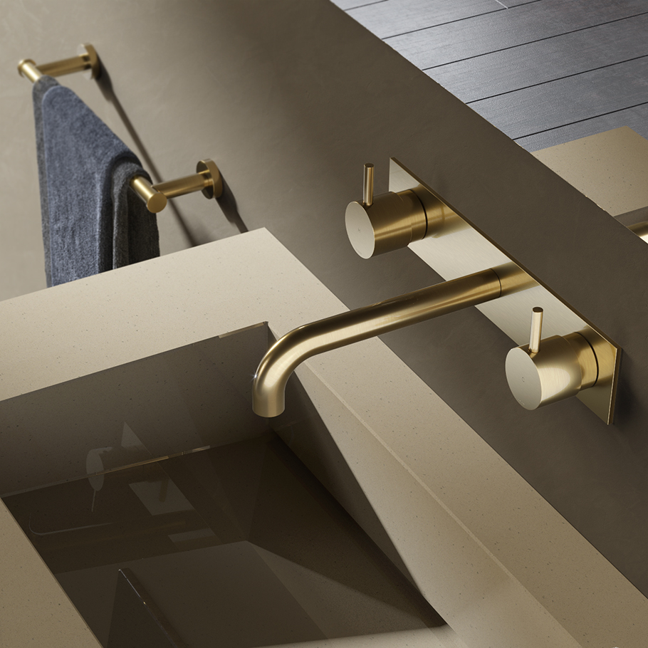 Cobber - Façade Mitigeur Lavabo - Encastré - Bec Verseur - 18 cm - CB006T- 18
