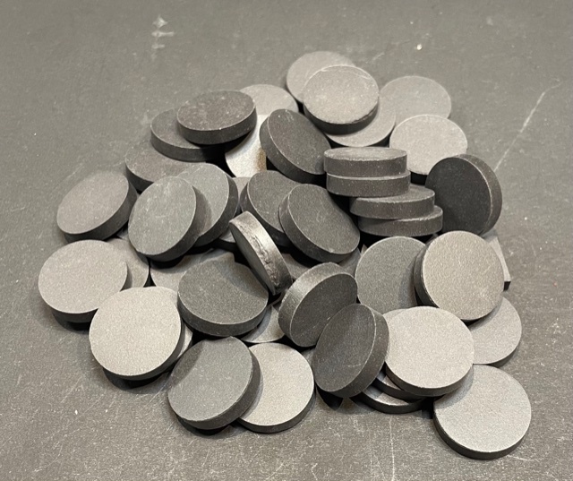 Grès Cérame Rond Noir 2 x 2 cm, Par 100g