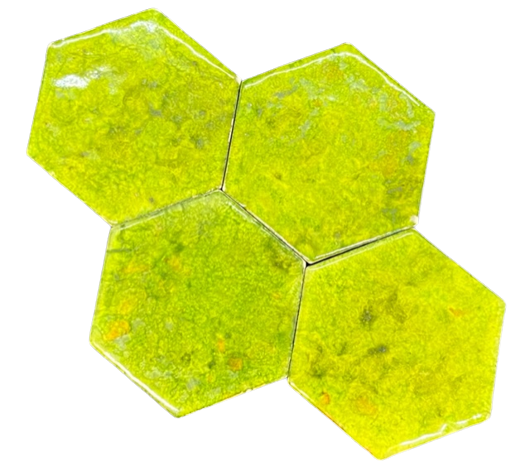 Hexagone vert mousse ( années 60/70 ) Par 100 gr