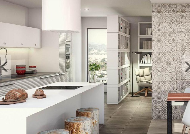 Faïence Montblanc Unis, 20 x 50 cm,  ep. 9.5 mm, Vendu au m², 1 Bte = 1.20 m²