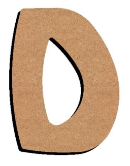 Lettre «D» Majuscule Arrondie 8 cm