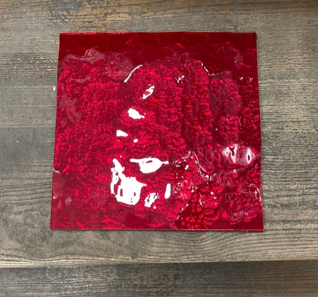 Miroir Coloré - Rouge Cerise - 10 x 10 cm 