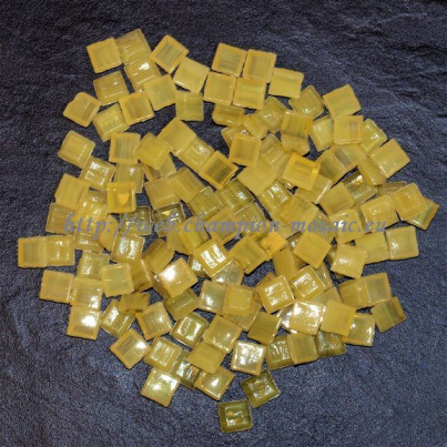 Pâte de verre 1 x 1 cm Jaune Transparent n°13, par 100g