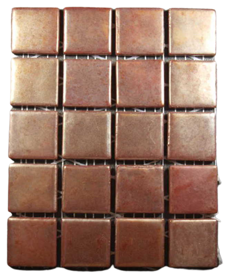 Pate de Verre Bordeaux Irisé-Satiné  2.4 x 2.4 cm, par 100g