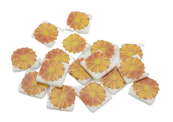 Pate de verre flowers - Orange 2,4 x 2,4, Par 100g
