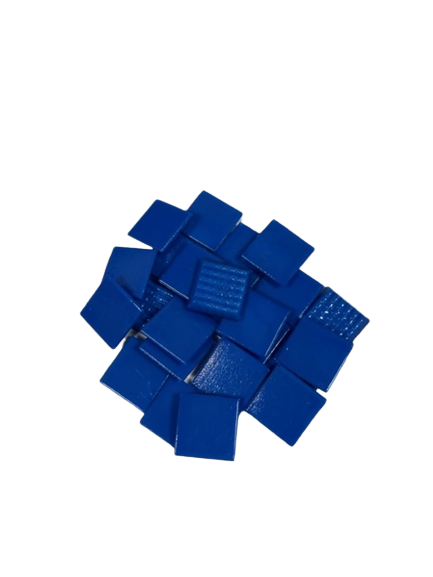 Pate de Verre Unilis 2 x 2 cm - N°129 Bleu Moyen, Par 100 gr