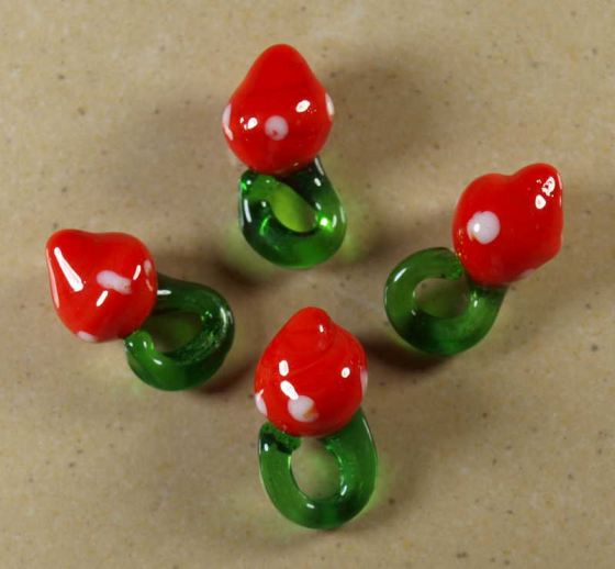 Perle Cerise Rouge et Blanche