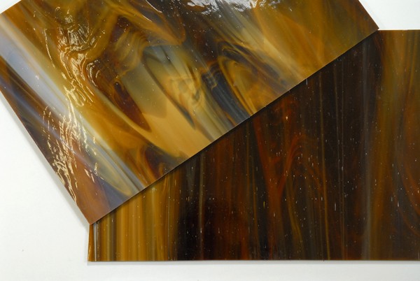 Plaque de Verre 20 x 20 cm n°15 - Caramel Foncé Blanc