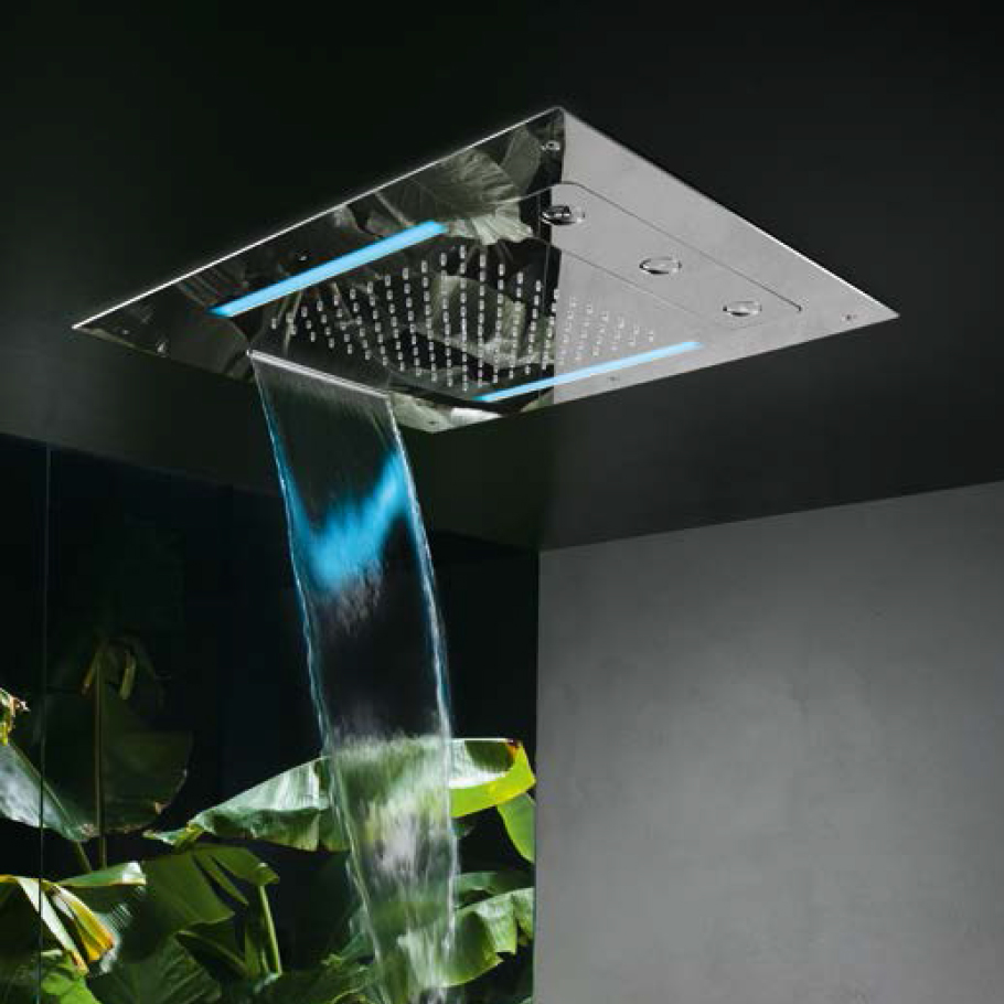 Mate - Pomme Douche - Encastré - Cascade - Vaporisation - Led - M190