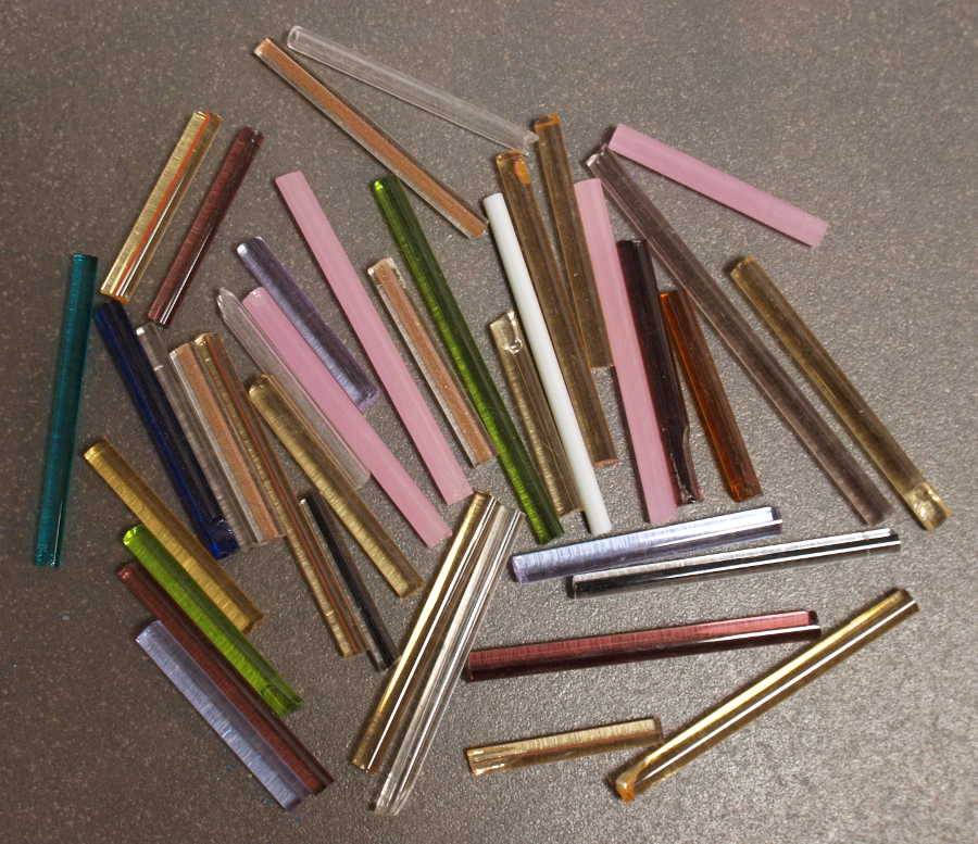 Tiges de verre - Mix Transparent Aléatoire N°25, Par 100g