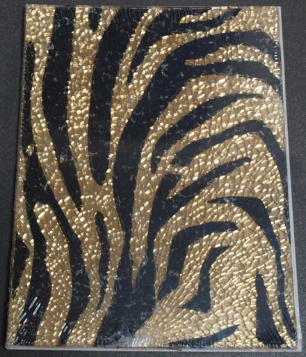 [R352] Crackle Noir et Or Zebra - 15 x 20 cm
