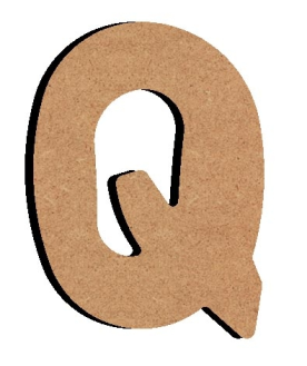 [066Q] Lettre «Q» Majuscule Arrondie 8 cm
