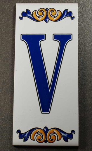 Lettre V en Faïence 6.5 x 15 cm