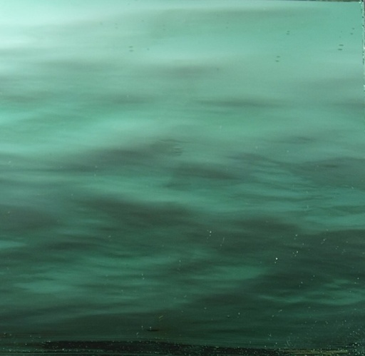 Miroir Coloré B - Vert Lagon Ondulé - 10 x 10 cm