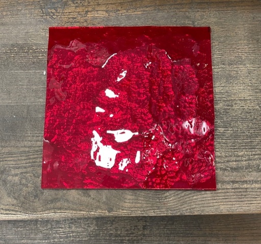 Miroir Coloré - Rouge Cerise - 10 x 10 cm 
