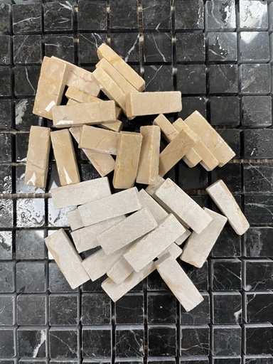 Morceaux de baguettes de marbre Bursa Beige N°22, Par 100g