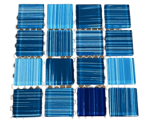 [CM4285 MATTE] Mosaique en Verre 2,3 x 2,3 cm - Bleu, Par 100 gr