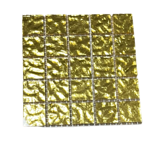 [DR.0710 ORO GIALLO WAVY] Or Jaune Bosselé - 2 x 2 cm, à la pièce