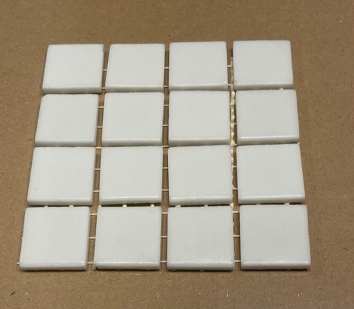 [urban bianco] Pate de verre blanc satiné - 2,4 x 2,4 cm, Par 100g