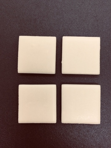 Pate de verre Blanc Satiné 2,4 x 2,4 cm, par 100g