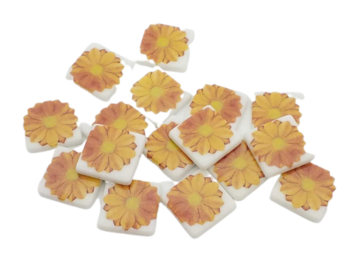 Pate de verre flowers - Orange 2,4 x 2,4, Par 100g