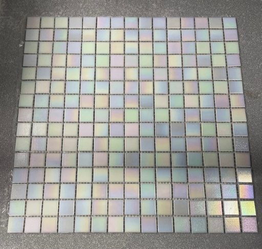 Pate de verre Irisé Madre Perla Blanc 2 x 2 cm, à la plaque