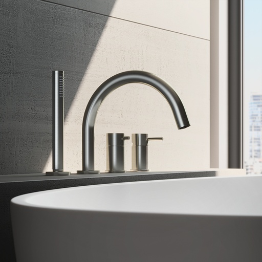 Archie - Mitigeur Baignoire - Sur Gorge - Bec et Douchette - Inox 316 - AR073