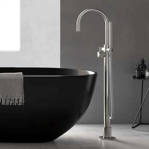 Archie - Mitigeur Bain / Douche - Au Sol - Flexible et Douchette - Inox 316 - AR077